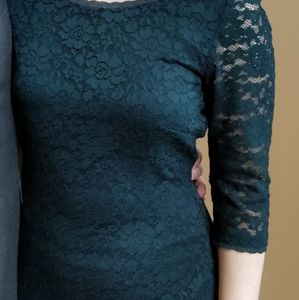 Hunter Green Lace Dress
